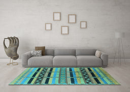 Machine Washable Solid Light Blue Modern Rug in a Living Room, wshurb1265lblu