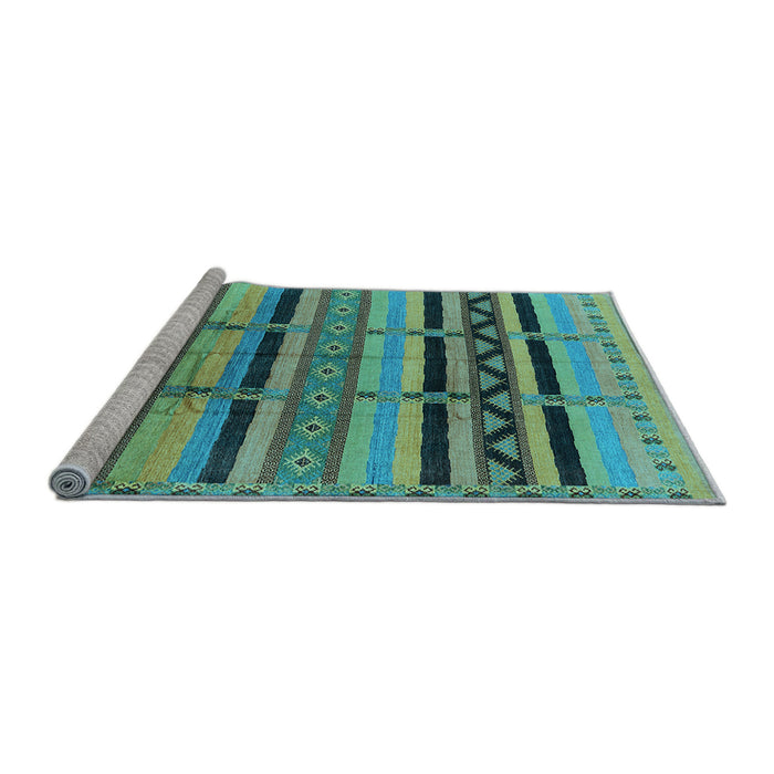 Sideview of Machine Washable Solid Light Blue Modern Rug, wshurb1265lblu