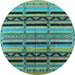 Round Solid Light Blue Modern Rug, urb1265lblu