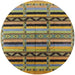 Round Mid-Century Modern Coffee Brown Solid Rug, urb1265