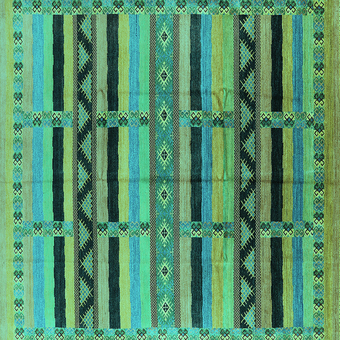 Square Solid Turquoise Modern Rug, urb1265turq