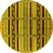 Round Solid Yellow Modern Rug, urb1265yw