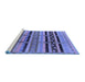 Sideview of Machine Washable Solid Blue Modern Rug, wshurb1265blu