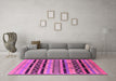 Machine Washable Solid Pink Modern Rug in a Living Room, wshurb1265pnk