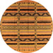 Round Solid Orange Modern Rug, urb1265org