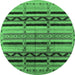 Round Solid Emerald Green Modern Rug, urb1265emgrn