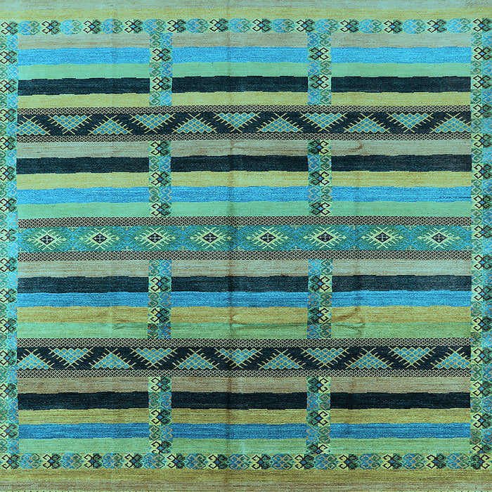Square Machine Washable Solid Light Blue Modern Rug, wshurb1265lblu
