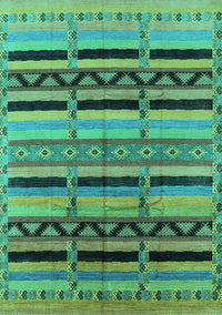 Solid Turquoise Modern Rug, urb1265turq