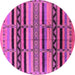 Round Solid Pink Modern Rug, urb1265pnk