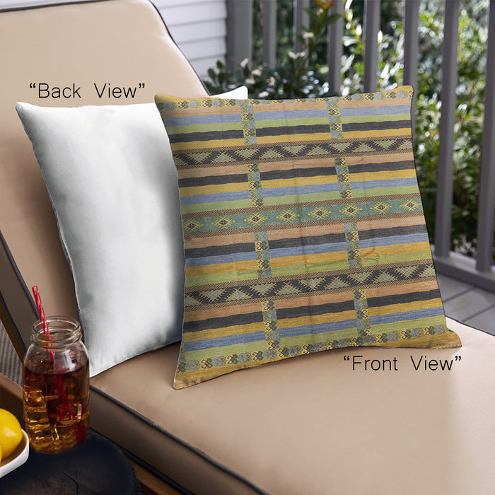 Front View of Mid-Century Modern Urban Square Coffee Brown Throw Pillow, 18 inch by 18 inch, pwurb1265