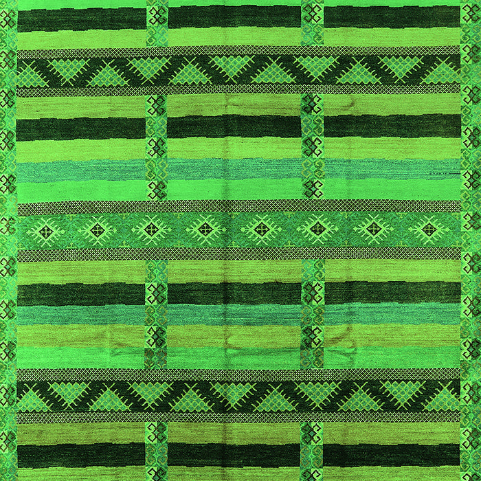 Machine Washable Solid Green Modern Area Rugs, wshurb1265grn