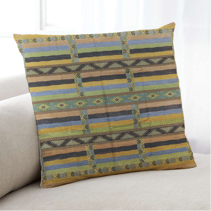 Lifestyle Image of Mid-Century Modern Urban Square Coffee Brown Throw Pillow, 18 inch by 18 inch, pwurb1265