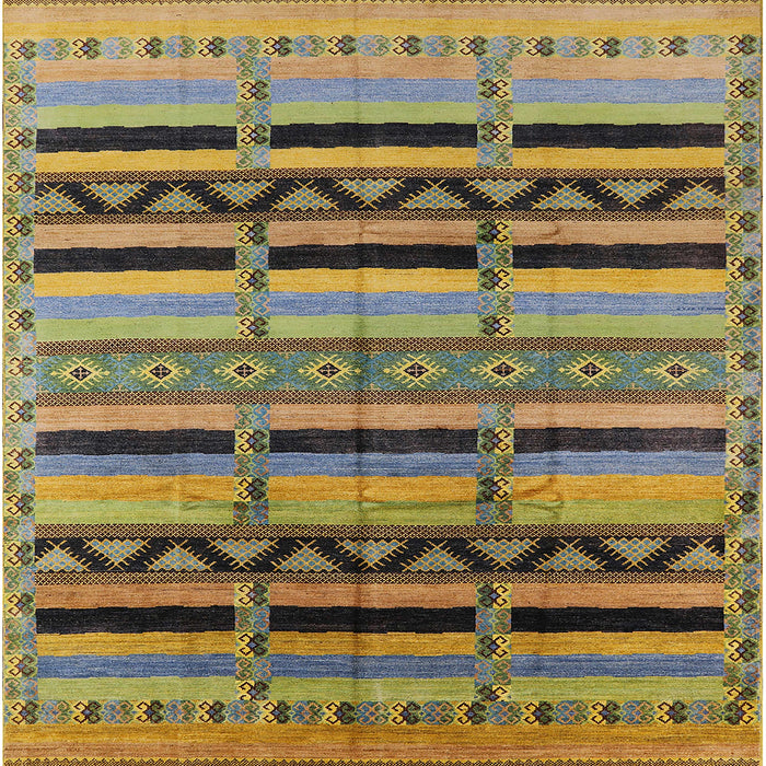 Square Machine Washable Industrial Modern Coffee Brown Rug, wshurb1265