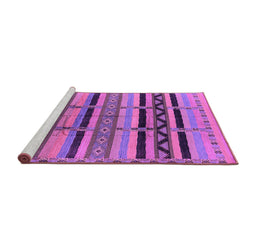 Sideview of Machine Washable Solid Purple Modern Area Rugs, wshurb1265pur