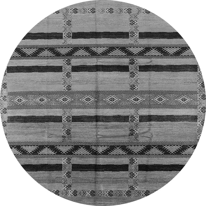 Round Solid Gray Modern Rug, urb1265gry