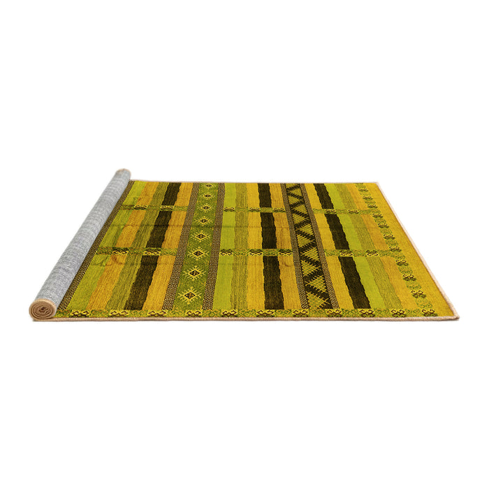 Sideview of Machine Washable Solid Yellow Modern Rug, wshurb1265yw