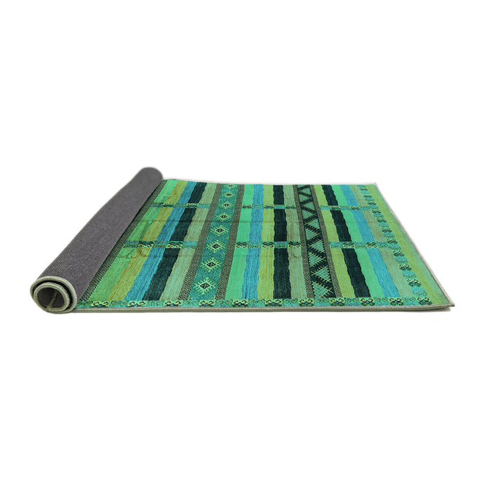 Sideview of Solid Turquoise Modern Rug, urb1265turq