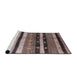 Sideview of Machine Washable Industrial Modern Burgundy Brown Rug, wshurb1266