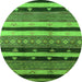 Round Solid Green Modern Rug, urb1266grn