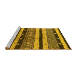 Sideview of Machine Washable Solid Yellow Modern Rug, wshurb1266yw