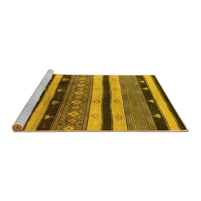 Sideview of Machine Washable Solid Yellow Modern Rug, wshurb1266yw