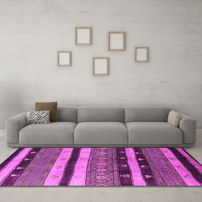 Machine Washable Solid Pink Modern Rug in a Living Room, wshurb1266pnk