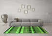 Machine Washable Solid Green Modern Area Rugs in a Living Room,, wshurb1266grn