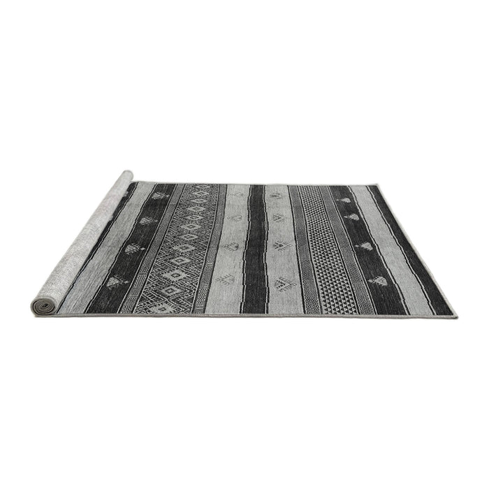 Sideview of Machine Washable Solid Gray Modern Rug, wshurb1266gry