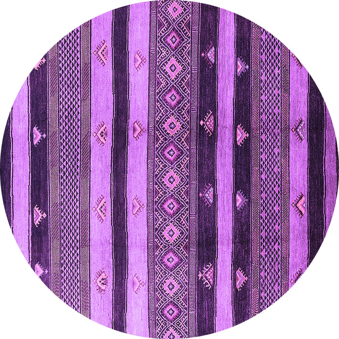 Round Machine Washable Solid Purple Modern Area Rugs, wshurb1266pur