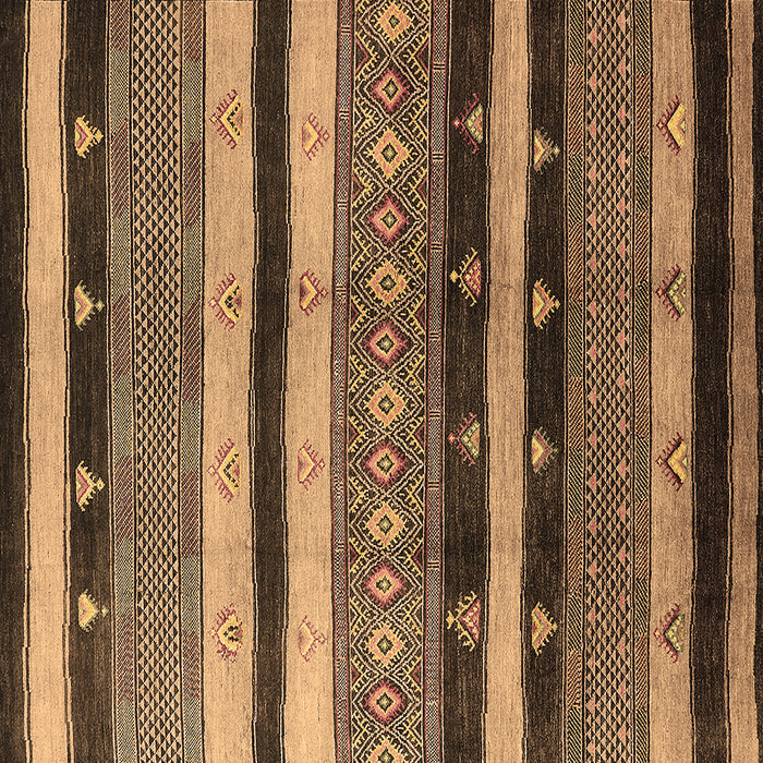 Square Machine Washable Solid Brown Modern Rug, wshurb1266brn