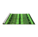 Sideview of Machine Washable Solid Green Modern Area Rugs, wshurb1266grn