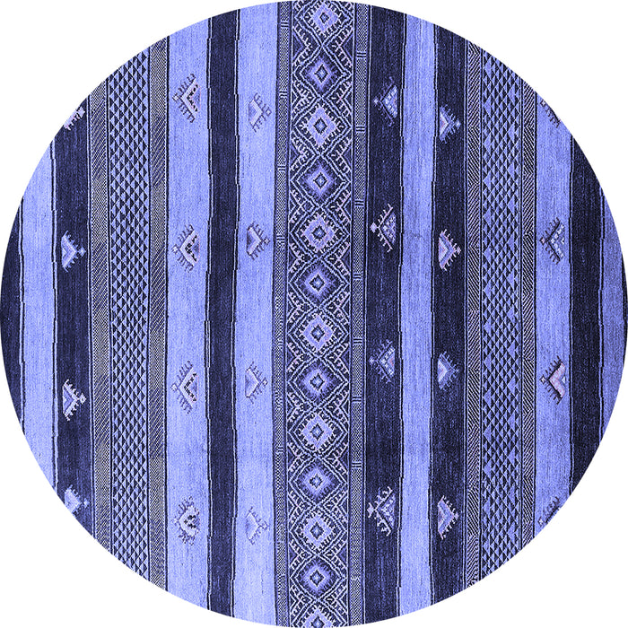 Round Solid Blue Modern Rug, urb1266blu