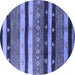 Round Solid Blue Modern Rug, urb1266blu