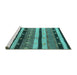 Sideview of Machine Washable Solid Turquoise Modern Area Rugs, wshurb1266turq