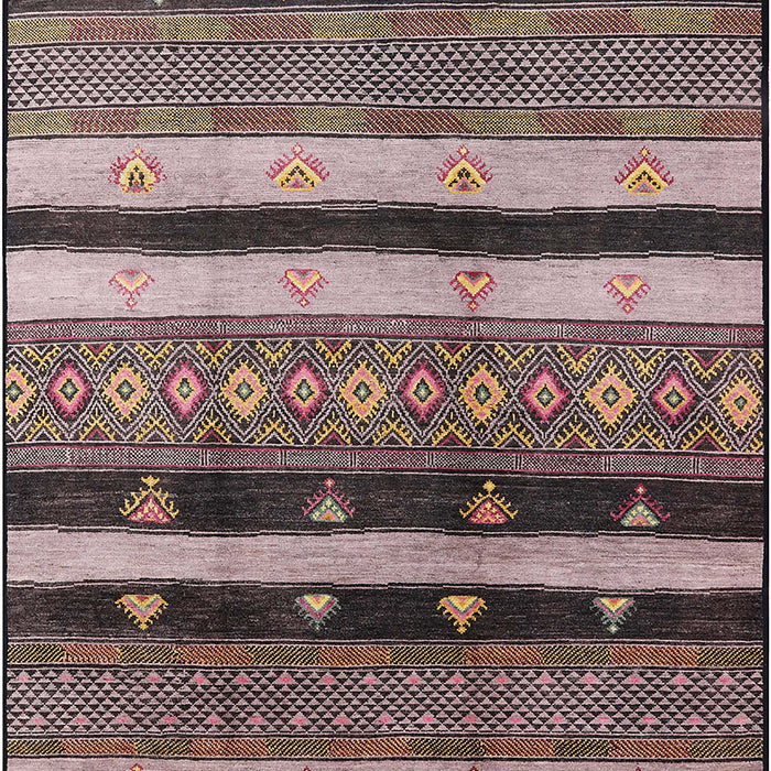 Mid-Century Modern Burgundy Brown Solid Rug, urb1266