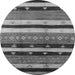 Round Solid Gray Modern Rug, urb1266gry