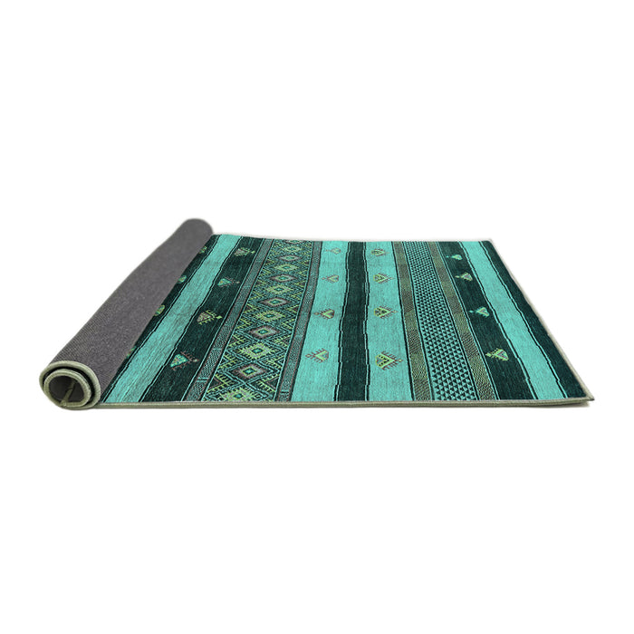 Sideview of Solid Turquoise Modern Rug, urb1266turq