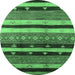 Round Solid Emerald Green Modern Rug, urb1266emgrn