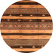 Round Solid Orange Modern Rug, urb1266org