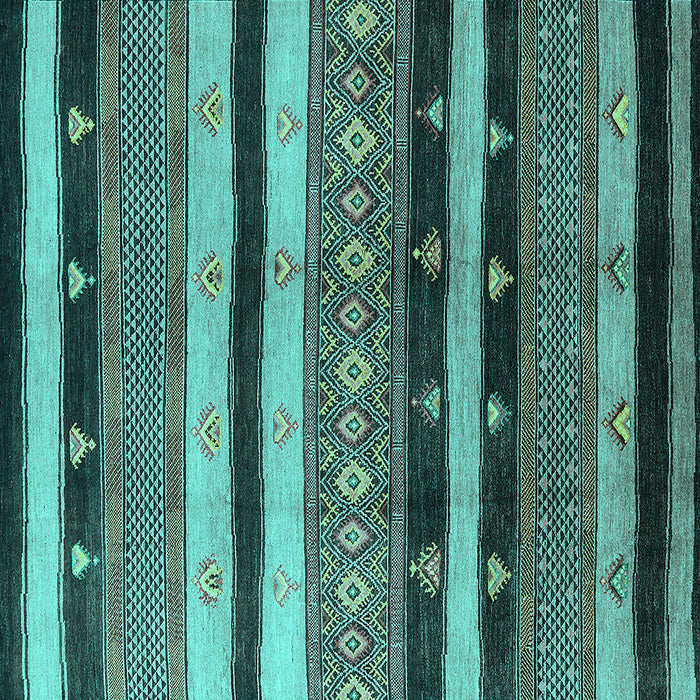 Square Machine Washable Solid Turquoise Modern Area Rugs, wshurb1266turq