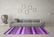 Machine Washable Solid Purple Modern Area Rugs in a Living Room, wshurb1266pur
