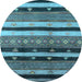 Round Solid Light Blue Modern Rug, urb1266lblu