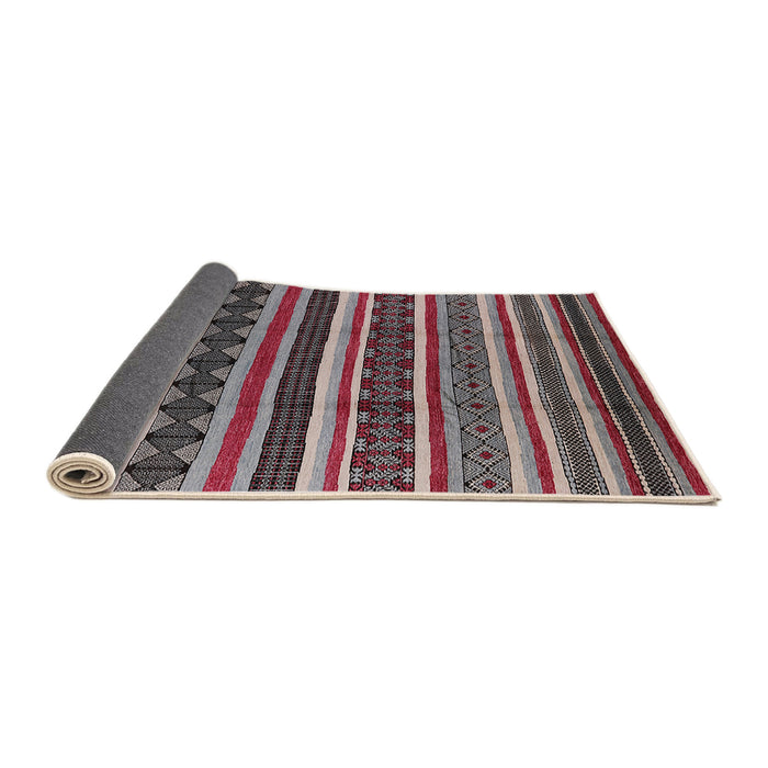 Sideview of Mid-Century Modern Silver Pink Solid Rug, urb1267