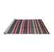 Sideview of Machine Washable Industrial Modern Silver Pink Rug, wshurb1267