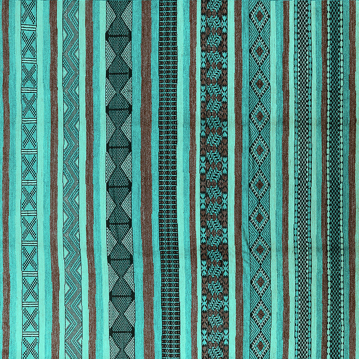Square Solid Turquoise Modern Rug, urb1267turq