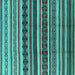 Square Solid Turquoise Modern Rug, urb1267turq