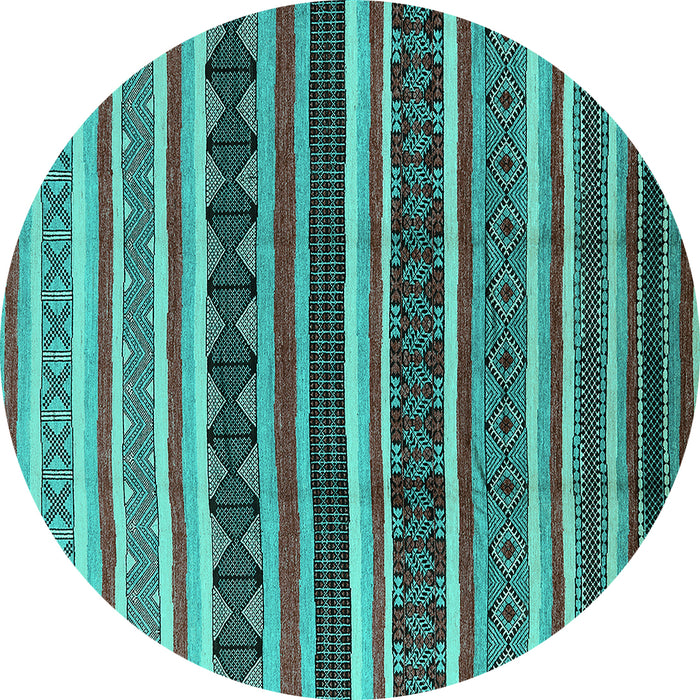 Round Solid Turquoise Modern Rug, urb1267turq
