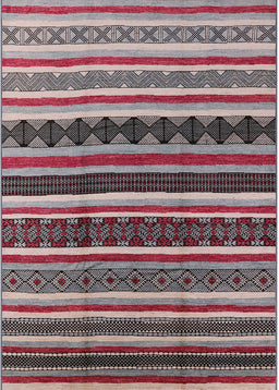 Mid-Century Modern Silver Pink Solid Rug, urb1267