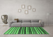 Machine Washable Solid Emerald Green Modern Area Rugs in a Living Room,, wshurb1267emgrn