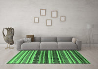 Machine Washable Solid Emerald Green Modern Rug, wshurb1267emgrn